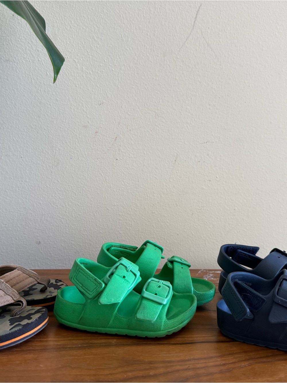 Cat & Jack Bright Green Triple-Buckle Kids Sandals